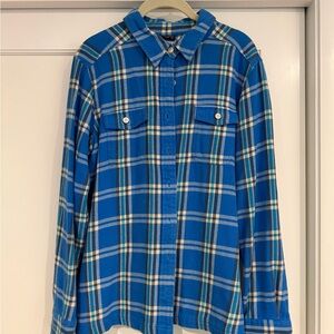 Patagonia organic cotton flannel Blue Plaid Button-Down Shirt